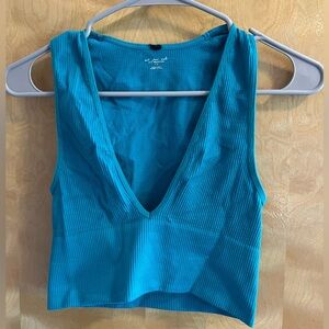 Urban Outfitters Teal Ribbed Top
